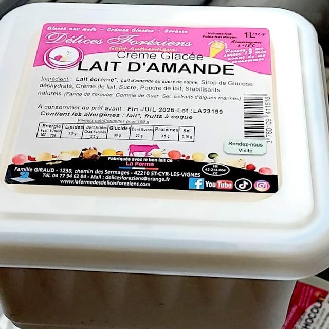 Crème Glaçée Lait d'Amande 0.5L